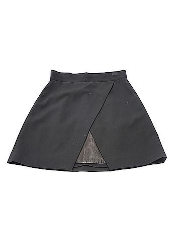Alice + Olivia Alice + Olivia Ericka Overlap Mini Skirt in Black Polyester  (view 1)