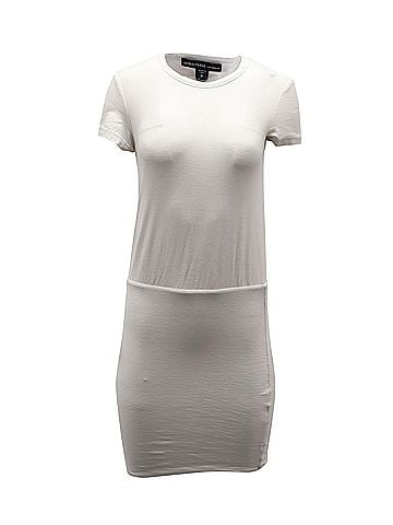 James Perse James Perse Fitted Dress in White Cotton Jersey (view 1)