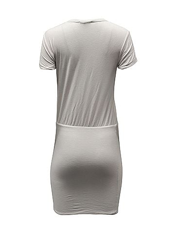 James Perse James Perse Fitted Dress in White Cotton Jersey (view 2)
