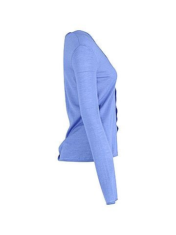 Saint Laurent Saint Laurent Scalloped Edge Cardigan in Blue Cashmere  (view 2)