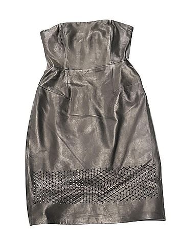 Alexander Wang Alexander Wang Strapless Dress with Cutout Details in Black Leather  (view 1)