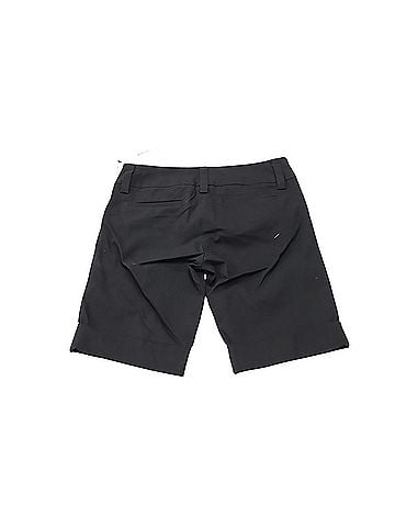Alice + Olivia Alice + Olivia Cuffed Bermuda Shorts in Black Cotton (view 2)