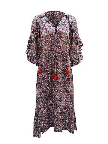 Figue Figue Printed Boho Dress in Multicolor Viscose (view 1)