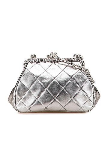 Chanel CHANEL Matelasse Coco Mark Clasp Chain Shoulder Bag in Silver Lambskin for Women (view 1)