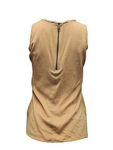 Burberry Burberry Sleeveless Blouse in Beige Silk (view 2)