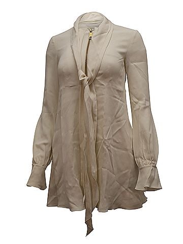 Rachel Zoe Rachel Zoe Tie Neck Mini Dress in White Viscose (view 1)