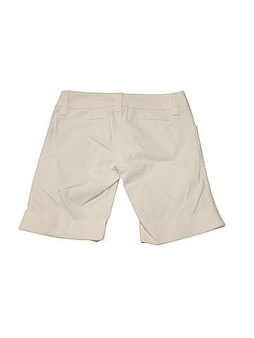 Alice + Olivia Alice + Olivia Cuffed Bermuda Shorts in White Cotton (view 2)