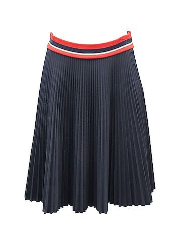 Prada Prada Pleated Skirt in Navy Blue Polyester (view 1)