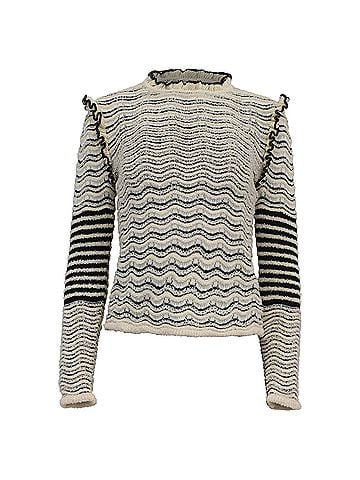 Ulla Johnson Ulla Johnson Shirin Knitted Striped Sweater in Multicolor Cotton (view 1)
