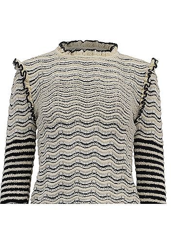 Ulla Johnson Ulla Johnson Shirin Knitted Striped Sweater in Multicolor Cotton (view 2)