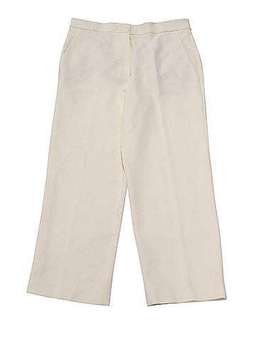 Tibi TIbi Anson Stretch Cropped Skinny Pants in Ivory Polyester (view 1)
