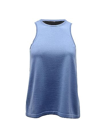 Haider Ackermann Haider Ackermann Two-Tone Tank Top in Blue Wool (view 1)