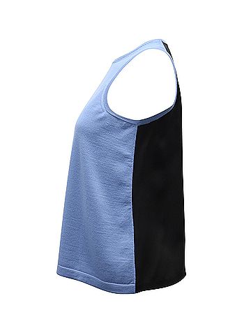 Haider Ackermann Haider Ackermann Two-Tone Tank Top in Blue Wool (view 2)