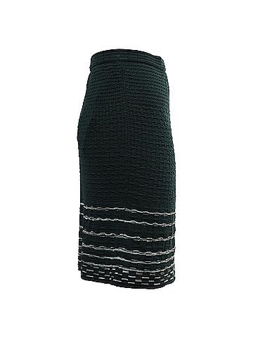 Missoni Missoni Knitted Stripe-Accent Mini Skirt in Olive Viscose (view 2)