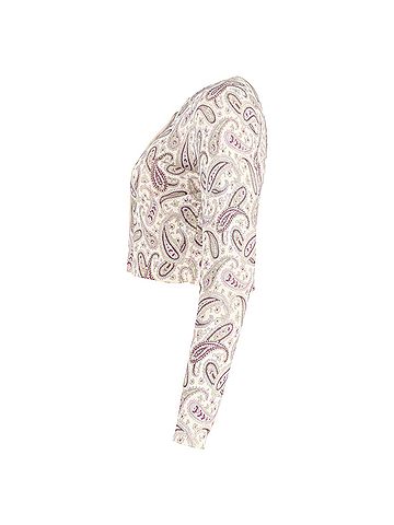 ETRO Etro Cropped Paisley Cardigan in Beige Wool (view 2)