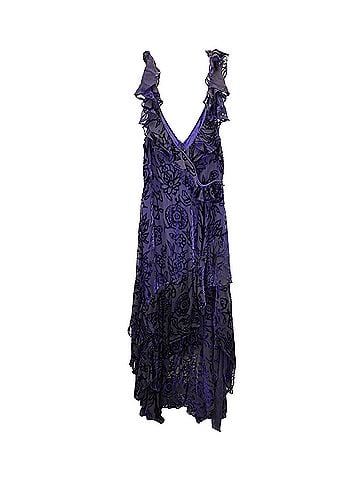 Peter Pilotto Peter Pilotto Ruffled Cocktail Dress in Violet Viscose (view 1)