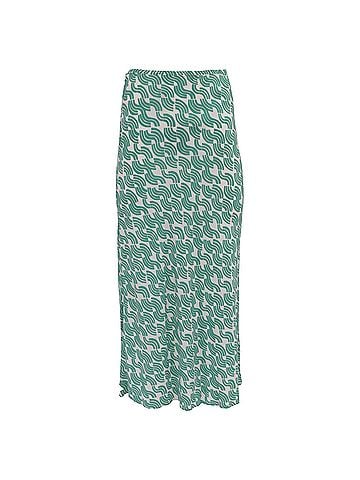 Rixo London Rixo Kelly Printed Midi Skirt in Green Viscose (view 1)