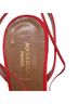 Aquazzura 100% Suede Multi Color Aquazzura Pom Pom Lace up Sandals in Red Raffia Size EU 37 1/2 - photo 7