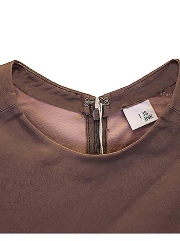 Iris & Ink Iris & Ink Carrie Stretch Midi Dress in Brown Leather (view 2)