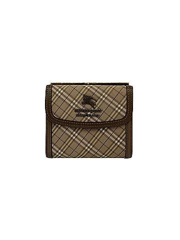 Burberry BURBERRY Blue Label Nova Check Shadow Horse Logo Clasp Closure Canvas and Leather Tri-Fold Wallet in Greige (39335) (view 1)