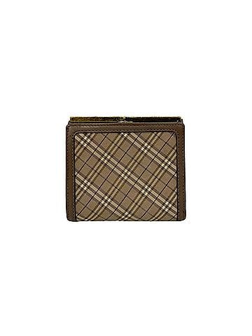 Burberry BURBERRY Blue Label Nova Check Shadow Horse Logo Clasp Closure Canvas and Leather Tri-Fold Wallet in Greige (39335) (view 2)