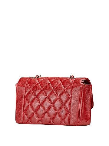 Chanel CHANEL Diana Coco Mark Chain Shoulder Bag in Red Caviar Skin for Women (view 2)