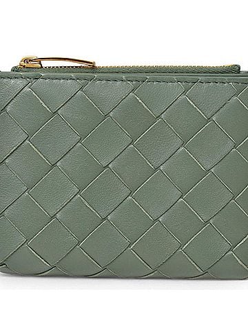 Bottega Veneta Bottega Veneta Bifold Mini Wallet 707601 Intrecciato Mint Green (view 1)
