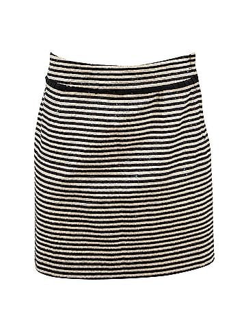 Kate Spade New York Kate Spade Striped Sequined Skirt in Black and White Silk (view 1)
