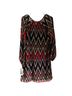 Taylor 100% Polyester 100% Polyester Chevron-herringbone Multi Color Casual Dress Size 6 - photo 2