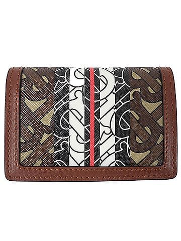 Burberry BURBERRY TB All-Over Print Compact Chain Wallet, Leather Bifold Brown, Women's (view 2)