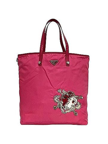 Prada Prada Tote Bag ec-24459 Pink Tessuto B4605C Nylon Saffiano Leather 110 PRADA Snake Stone Studs Men's Women's (view 1)