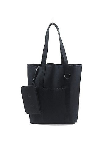 Céline CELINE 11008 Trekking Vertical Cabas Logo Nylon Tote Bag with Pouch, Black, Dust Bag, Made in Italy, Men's (view 1)