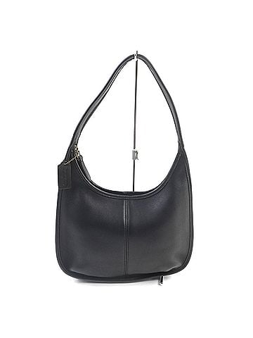 Coach Old Coach 9025 Ergo Shoulder Bag in Black with Charm, Rare, Glove Leather, Women's (view 1)