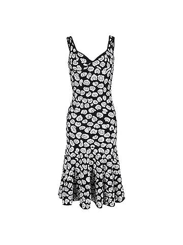 Alaïa  Alaïa Leopard Jacquard-Knit Midi Dress in Black and White Viscose (view 1)