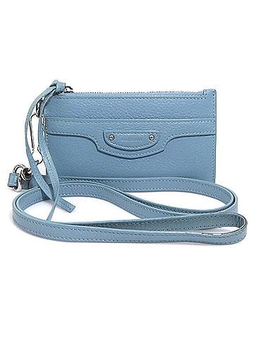 Balenciaga Balenciaga BALENCIAGA wallet/coin case, light blue leather, for men and women, 56460a (view 1)