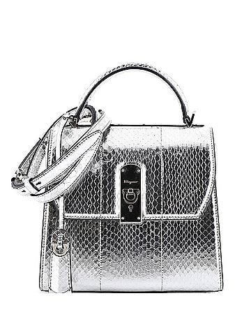 Salvatore Ferragamo Boxyz Top Handle Bag Snakeskin Medium (view 1)