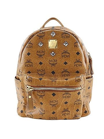 MCM MCM Glam Backpack/Daypack Small Studs MMK2AVE20 PVC Brown 2way A5 Double Logogram Women's (view 1)