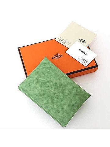 Hermès Hermes Hermès Calvi Duo Epsom Leather Green B Stamp (Made in 2023) Card Case/Coin Case (view 2)