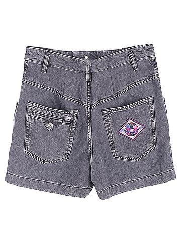 Isabel Marant Isabel Marant Esquia High-Waisted Denim Shorts in Grey Denim (view 2)