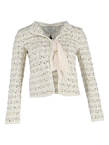 Giambattista Valli Giambattista Valli Bouclé Tweed Jacket in Light Green Cotton (view 1)