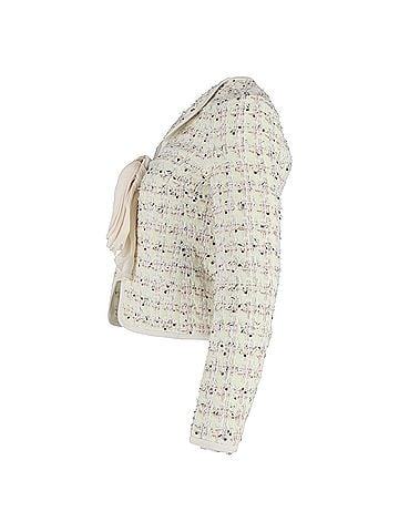 Giambattista Valli Giambattista Valli Bouclé Tweed Jacket in Light Green Cotton (view 2)