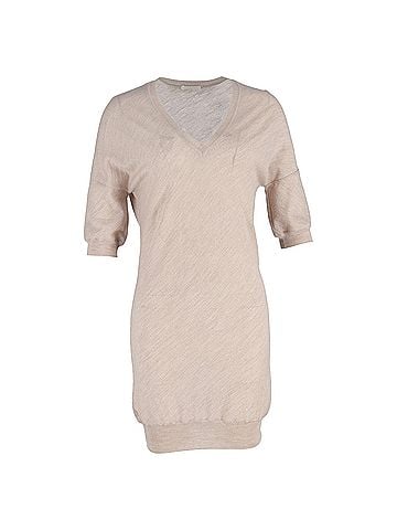 Chloé Chloé V-neck Mini Dress in Beige Linen (view 1)
