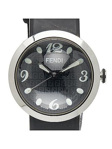 Fendi Fendi Bousra Watch 8010G Quartz Movement Black Dial Stainless Steel Rubber Women's FENDI (view 1)