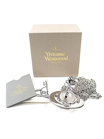Vivienne Westwood Vivienne Westwood Small Orb Pendant Necklace with Rhinestones, Silver, for Women (view 2)
