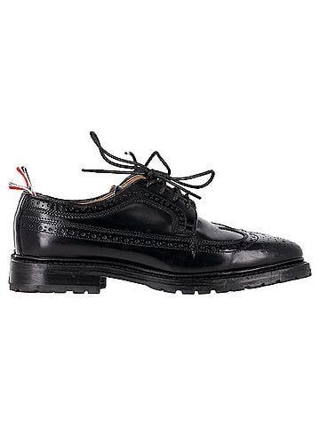 Thom Browne Thom Browne Classic Longwing Brogues in Black Leather (view 1)