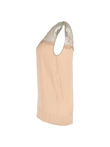 Stella McCartney Stella McCartney Lace Sleeveless Top in Beige Silk (view 2)