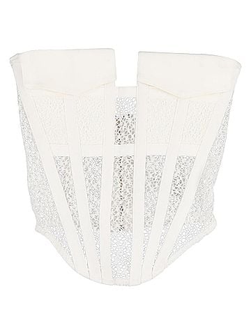 Dion Lee  Dion Lee Lace Pocket Corset Top in White Viscose (view 1)