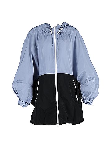 MARNI Marni Color Block Zip-Up Long Sleeve Rain Jacket in Blue Nylon (view 1)