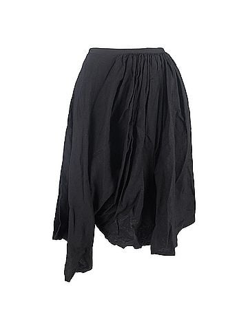 Yohji Yamamoto Yohji Yamamoto Asymmetric Draped Midi Skirt in Black Cotton (view 1)