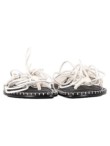 Ann Demeulemeester  Ann Demeulemeester Self-Tie Flat Sandals in White Leather (view 2)